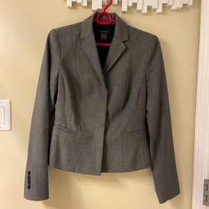 Grey and Black Plaid Blazer